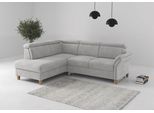 Ecksofa OTTO HOME "Glendale, L-Form", grau (silber), B:247cm H:84cm T:193cm, 90% Polyester, 10% Polyamid, Sofas, Ecksofa, inkl. Kopfteilverstellung, wahlweise mit Vorziehsitz und Bettkasten
