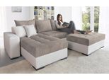 Ecksofa COLLECTION AB "Josy L-Form, B: 214 cm in Cord, Cord-Mix", silber (taupe, hellgrau), B:214cm H:84cm T:161cm, 100% Polyester, Sofas, Ecksofa, Schlaffunktion, Bettkasten & 2 Zierkissen, Federkern