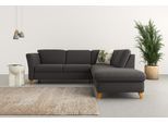Ecksofa HOME AFFAIRE "Trelleborg L-Form", grau (fango), B:252cm H:86cm T:213cm, 100% Polyester, Sofas, Ecksofa, Federkern-Polsterung, wahlweise mit Schlaffunktion und Stauraum