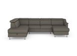 Wohnlandschaft SIT & MORE "Freetown U-Form", grau (delphine), B:315cm H:84cm T:216cm, Sofas, Wohnlandschaft, Kopfteilverstellung und Federkern, wahlweise mit Schlaffunktion