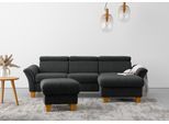 Ecksofa OTTO HOME "Lindgren L-Form", grau (anthrazit), B:258cm H:84cm T:169cm, 100% Polyester, Sofas, Ecksofa, wahlweise mit Bett mit klappbaren Rollen, Kasten und Kopfverstellung