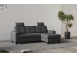 Ecksofa OTTO HOME "Varese", grau (dunkelgrau), B:239cm H:91cm T:164cm, 95%Polyester 5%Polyamid, Sofas, Ecksofa, wahlweise mit Schlaffunktion und Bettkasten