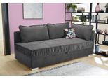 Relaxliege JOCKENHÖFER GRUPPE "Dana, B: 207 cm, Liegefl. 91x202 cm", grau, B:207cm T:98cm, Samt (100% Baumwolle), Sofas, Relaxliege, mit Schlaffunktion, Bettkasten & Zierkissen