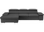 Ecksofa SIT & MORE "Valantine L-Form, B: 286 cm", schwarz, B:286cm H:73cm T:174cm, NaturLEDER;Spannstoff, Sofas, Ecksofa, mit Arm- & Kopfteilverstellung, optional mit Schlaffunktion