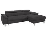 Ecksofa COTTA "Komaris L-Form, B: 244 cm", mud, B:244cm H:72cm T:166cm, Microfaser PRIMABELLE (100% Polyester);Kunstleder SOFTLUX(100%Polyurethan);Feinstruktur (100% Polyester);Kunstleder SOFTLUX/Struktur (100%Polyurethan, 90%Polyester, 10% Polyacryl), Sofas, Ecksofa, mit Kopfteilverstellung, optional Schlaffunktion, Bettkasten & Licht