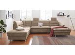 Wohnlandschaft SIT & MORE "Cardoso U-Form", beige, B:324cm H:90cm T:90cm, Luxus-Microfaser 1 (100% Polyester);Luxus-Microfaser 2 (100% Polyester);Luxus-Microfaser ALTARA NUBUCK (100% Polyester), Sofas, Wohnlandschaft, mit Federkern und Kopfstützen, mit Schlaffunktion und Relaxfunktion