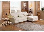 Ecksofa HOME AFFAIRE "Palace L-Form", beige (natur), B:266cm H:89cm T:164cm, Struktur fein (100% Polyester);Struktur (100% Polyester);Luxus-Microfaser Lederoptik (100% Polyester), Sofas, Ecksofa, incl. Sitztiefenverstellung, wahlweise mit Schlaffunktion und Stauraum