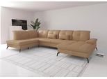 Wohnlandschaft SIT & MORE "Amica, U-Form, inkl. Sitztiefenverstellung und Armteilverstellung", braun (cappuccino), B:357cm H:90cm T:231cm, Sofas, Wohnlandschaft, wahlweise mit Kopfteilverstellung, Schlaffunktion und Bettkasten