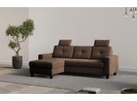 Ecksofa OTTO HOME "Varese", braun (dunkelbraun), B:239cm H:91cm T:164cm, 100% Polyester, Sofas, Ecksofa, wahlweise mit Schlaffunktion und Bettkasten