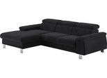 Ecksofa COTTA "Komaris L-Form, B: 244 cm", charcoal, B:244cm H:72cm T:166cm, 88% POLYESTER (PES) 12% POLYAMID (PA), Sofas, Ecksofa, mit Kopfteilverstellung, optional Schlaffunktion, Bettkasten & Licht