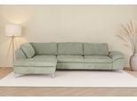 Ecksofa DIE PLANBAR "Ottomane MP-IN14007 L-Form, Breite 306 cm", famosa grün, B:306cm H:84cm T:197cm, 100% Polyester, Sofas, Ecksofa, wahlweise mit Schlaffunktion und verstellbaren Kopfstützen