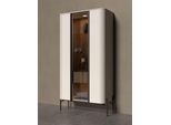 Vitrine OTTO HOME "Rondo, Showcase,Parsol-Sicherheitsglas,LED-Bel., B/T/H:94/40/180 cm", beige (cashmere farbe), B:98cm H:180cm T:40cm, Glas, Holzwerkstoff, MDF, Metall, Schränke, Vitrine, UV lackiert, Soft Close Funktion, Metallrahmen als Basis des Elements