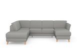 Wohnlandschaft SIT & MORE "Visby U-Form", silber, B:303cm H:87cm T:213cm, Sofas, Wohnlandschaft, wahlweise mit Schlaffunktion und Stauraum, frei im Raum stellbar