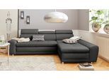 Ecksofa SIT & MORE "Riva L-Form", grau (anthrazit), B:272cm H:92cm T:169cm, Flachgewebe (100% Polyester);Luxus-Microfaser (100% Polyester);Struktur (100% Polyester), Sofas, Ecksofa, inklusive Kopteilverstellung, wahlweise mit Schlaffunktion
