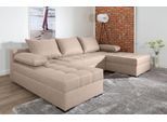 Wohnlandschaft COLLECTION AB "Josy U-Form, B: 269 cm", beige, B:269cm H:41cm T:161cm, 100%Polyester, Sofas, Wohnlandschaft, Schlaffunktion & Bettkasten, Federkern