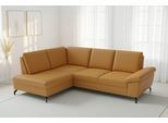 Ecksofa SIT & MORE "Chelsea Leder L-Form, B:249 cm, inkl. Armteil- & Sitztiefenverstellung", curry, B:249cm H:89cm T:190cm, Sofas, Ecksofa, optional mit Schlaffunktion und Bettkasten