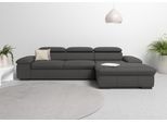 Ecksofa OTTO HOME "Alberto L-Form", braun (mokka), B:286cm H:73cm T:174cm, Luxus-Microfaser Lederoptik (100% Polyester);Luxus-Microfaser ALTARA NUBUCK (100% Polyester);Luxus-Microfaser weich (90% Polyester, 10% Polyamid);Microfaser Antiklederoptik, Sofas, Ecksofa, mit Kopfteilverstellung, wahlweise mit Schlaffunktion