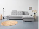 Ecksofa COTTA "Holiday L-Form mit Sitztiefen-, Armteil- und Kopfteilverstellung", grau, B:302cm H:86cm T:190cm, 90% Polyester, 10% Polyamid, Sofas, Ecksofa, wahlweise mit Schlaffunktion & Bettkasten