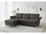 Ecksofa SIT & MORE "Pamela L-Form, Leder, B: 218 und 230 cm", anthrazit, B:230cm H:90cm T:164cm, Sofas, Ecksofa, optional Armteilverstellung, Schlaffunktion & Bettkasten