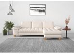 Ecksofa SIT & MORE "Westham L-Form", beige (creme), B:275cm H:88cm T:172cm, 100% Polyester, Sofas, Ecksofa, mit Recamiere, mit oder ohne Schlaffunktion, Bettkasten, Füße Eiche