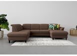 Wohnlandschaft SIT & MORE "Maggiore U-Form", braun (espresso), B:312cm T:224cm, 98% Polyester, 2% Polyamid, Sofas, Wohnlandschaft, wahlweise mit Kopfteilverstellung, Schlaffunktion und Stauraum