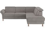 Ecksofa OTTO HOME "Calypso L-Form", grau, B:259cm H:85cm T:227cm, 100% Polyester, Sofas, Ecksofa, mit Relaxfunktion motorisch im Sofa 2,5- Sitzer