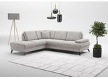 Ecksofa SIT & MORE "Morris Jubi L-Form, B: 238 cm", grau (hellgrau), B:238cm H:83cm T:202cm, 100% Polyester, Sofas, Ecksofa, mit Armteilfunktion & 1 Zierkissen, optional Schlaffunktion