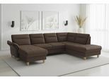 Wohnlandschaft SIT & MORE "Pamela U-Form, B: 292 cm, optional Schlaffunktion & Armteilverstellung", braun (nuss), B:292cm H:90cm T:212cm, 100% Polyester, Sofas, Wohnlandschaft, mit Federkern