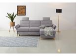 Ecksofa OTTO HOME "Westerland L-Form", silber, B:252cm H:90cm T:162cm, 100% Polyester, Sofas, Ecksofa, Federkern-Polsterung, wahlweise mit Schlaffunktion, Bettkasten