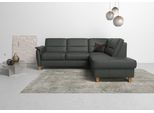 Ecksofa HOME AFFAIRE "Palmera, L-Form, B: 236 cm, Bettfunktion & Bettkasten wählbar", grau (anthrazit), B:236cm H:89cm T:212cm, Luxus-Microfaser (100% Polyester);Struktur (100% Polyester);Luxus-Microfaser in Lederoptik (100% Polyester), Sofas, Ecksofa, Federkern-Polsterung, Sitzhöhe 48 cm, handgefertigt, stilvolles Design