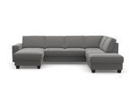 Wohnlandschaft OTTO HOME "County U-Form", grau, B:309cm H:81cm T:213cm, Luxus-Microfaser (100% Polyester);Struktur fein (100% Polyester);Luxus-Microfaser weich (9ß% Polyester, 10% Polyamid), Sofas, Wohnlandschaft, wahlweise Ottomane links oder rechts, mit Federkern-Polsterung