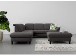 Ecksofa SIT & MORE "Maggiore L-Form", grau (fango), B:261cm T:224cm, 95% Polyester, 5% Polyamid, Sofas, Ecksofa, wahlweise mit Kopfteilverstellung, Schlaffunktion und Stauraum