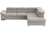 Ecksofa SIT & MORE "Viola, L-Form, Leder, B: 249 cm", grau (light grau), B:249cm H:73cm T:226cm, Sofas, Ecksofa, optional mit Schlaffunktion