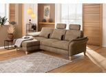 Ecksofa HOME AFFAIRE "Palace L-Form", grau (taupe), B:266cm H:89cm T:164cm, Struktur fein (100% Polyester);Struktur (100% Polyester);Luxus-Microfaser Lederoptik (100% Polyester), Sofas, Ecksofa, incl. Sitztiefenverstellung, wahlweise mit Schlaffunktion und Stauraum