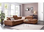 Ecksofa OTTO HOME "Alberto L-Form", braun, B:272cm H:73cm T:226cm, 100% Polyester;Luxus-Microfaser weich (9)0% Polyester / 10% Polyamid;Luxus-Microfaser Vintageoptik (100% Polyester);Microfaser Antiklederoptik (100% Polyester), Sofas, Ecksofa, mit Kopfteilverstellung, wahlweise mit Schlaffunktion