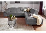 Ecksofa SIT & MORE "Santo L-Form", grau (steel), B:272cm H:82cm T:206cm, Sofas, Ecksofa, mit Federkern, wahlweise mit Schlaffunktion und Stauraum