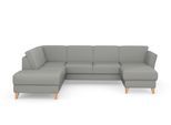 Wohnlandschaft SIT & MORE "Visby U-Form", silber, B:303cm H:87cm T:213cm, Sofas, Wohnlandschaft, wahlweise mit Schlaffunktion und Stauraum, frei im Raum stellbar