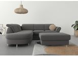 Ecksofa SIT & MORE "Apulia L-Form", grau, B:250cm H:78cm T:212cm, Webstoff (100% Polyester);Struktur weich (90% Polyester, 10% Polyamid);Luxus-Micofaser Euphoria (100% Polyester);Samtoptik (100% Polyester), Sofas, Ecksofa, wahlweise Schlaffunktion, Bettkasten und Kopf- und Armteilverstellung