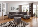 Ecksofa OTTO HOME "Soleo L-Form", grau (anthrazit), B:262cm H:89cm T:235cm, Luxus-Microfaser ALTARA NUBUCK (100% Polyester);Struktur (100% Polyester);Luxus-Microfaser Lederoptik (100% Polyester), Sofas, Ecksofa, komfortable Trapezecke mit Relaxfunktion, optional Schlaffunktion