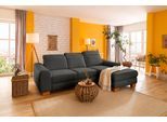 Ecksofa HOME AFFAIRE "Dundee L-Form", grau (anthrazit), B:264cm H:86cm T:170cm, Luxus-Microfaser Florence (100% Polyester);Struktur fein (100% Polyester);Luxus-Microfaser Lederoptik (100% Polyester), Sofas, Ecksofa, wahlweise mit Kopfteilverstellung und zusätzlich mit Schlaffunktion