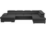 Wohnlandschaft SIT & MORE "Alcudia U-Form", schwarz, B:349cm H:73cm T:226cm, Sofas, Wohnlandschaft, wahlweise mit Schlaffunktion