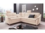 Ecksofa OTTO HOME "Cardoso L-Form", beige (creme), B:249cm H:90cm T:209cm, Luxus-Microfaser Lederoptik (100% Polyester);Luxus-Microfaser (100% Polyester);Luxus-Microfaser ALTARA NUBUCK (100% Polyester);Struktur (100% Polyester), Sofas, Ecksofa, Federkern, wahlweise mit Bett, Schubkasten, teilweise Relaxfunktion