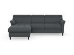Ecksofa SIT & MORE "Marano L-Form", grau (dunkelgrau), B:257cm T:166cm, 100% Polyester, Sofas, Ecksofa, inklusive Kopfteilverstellung, optional Schlaffunktion & Bettkasten