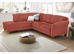 Ecksofa OTTO HOME "Gotland L-Form", orange (terra), B:257cm H:84cm T:212cm, Struktur (100% Polypropylen);Luxus-Microfaser ALTARA NUBUCK (100% Polyester);90% Polyester/10% Polyamid Luxus-Microfaser (100% Polyester), Sofas, Ecksofa, wahlweise mit Sitztiefenverstellung + Bettkasten