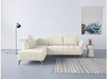 Ecksofa OTTO HOME "Fresh L-Form", weiß, B:260cm H:79cm T:220cm, 98% Polyester 2% Polyamid, Sofas, Ecksofa, Federkern, wahlweise Kopfteilverstellung und motorischer Vorziehsitz