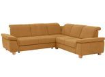 Ecksofa HOME AFFAIRE "Dalia L-Form", gelb (senf), B:256cm T:236cm, Luxus-Microfaser Florence (100% Polyester);Luxus-Microfaser weich (90% Polyester, 10% Polyamid);Webstoff (100% Polyester), Sofas, Ecksofa, mit Federkernpolsterung, wahlweise mit Schlaffunktion, Bettkasten