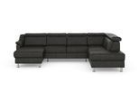 Wohnlandschaft SIT & MORE "Freetown U-Form", grau (anthrazit), B:315cm H:84cm T:216cm, Sofas, Wohnlandschaft, Kopfteilverstellung und Federkern, wahlweise mit Schlaffunktion