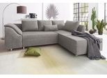 Ecksofa COLLECTION AB "Sally L-Form, B: 256 cm", grau (schwarz, grau), B:256cm H:87cm T:165cm, Microfaser PRIMABELLE (100% Polyester) / Struktur (80% Polyester, 20% Acryl);Struktur (80% Polyester, 20% Acryl);Kunstleder SOFTLUX / Struktur (80% Polyester, 20% Acryl);Microfaser PRIMABELLE (100% Polyester) / Cord (100% Polyester), Sofas, Ecksofa, 1 Zierkissen, optional Schlaffunktion & Bettkasten