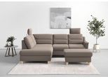 Ecksofa SIT & MORE "Farö L-Form", grau (taupe), B:251cm H:90cm T:187cm, Sofas, Ecksofa, inklusive Federkern, wahlweise mit Schlaffunktion und Bettkasten