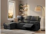 Ecksofa OTTO HOME "NAPORI Microfaser, Multimediasofa, 3er Kinosessel XXL, L-Form", grau (anthrazit), B:240cm H:102cm T:155cm, 100% Polyester, Sofas, Ecksofa, Kinosofa, manuelle o. elektr. Relaxfunktion, Staufach, Getränkehalter